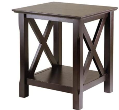 Winsome Wood Xola X Panel End Table, Cappuccino