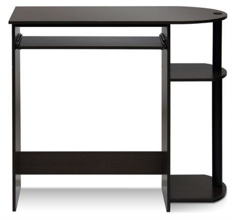 Furinno Desk, Assembled, Black/gray