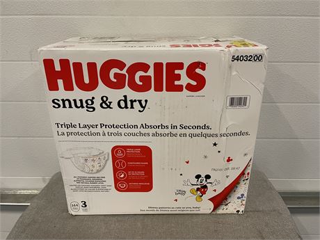 Huggies Snug & Dry Baby Diapers, Size 3, 144 Ct
