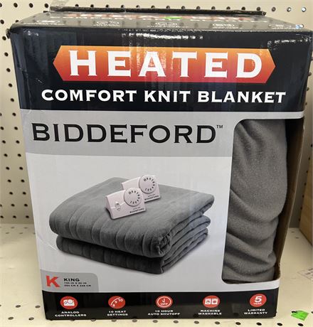 Biddeford Heated Comfort Knit Blanket, KING
