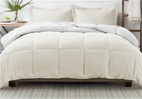 Ienjoy Down Alternative Comforter Set, Ivory, Queen