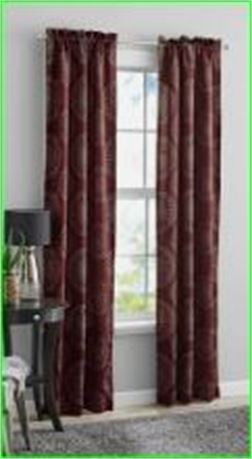 Mainstays Room Darkening Rod Pocket Curtain Panel Pair, red 63-inch