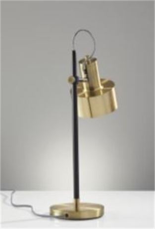 Adesso Clayton Desk Lamp, Matte Black & Antique Brass