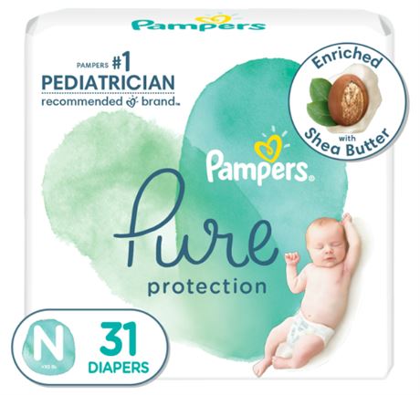 Pampers pure protection Size 2 diapers, 116 ct
