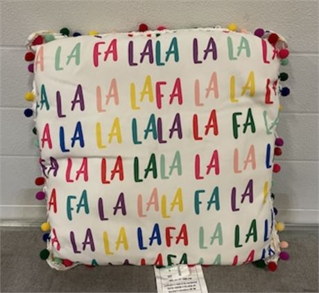 12x12 "Fa La La La"  Decorative Christmas Pillow