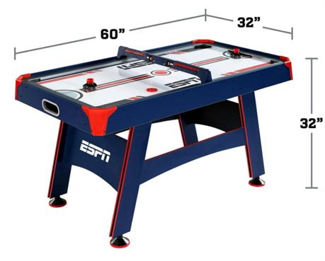 ESPN 5 ft air powered hockey table with overhead electronic scorer