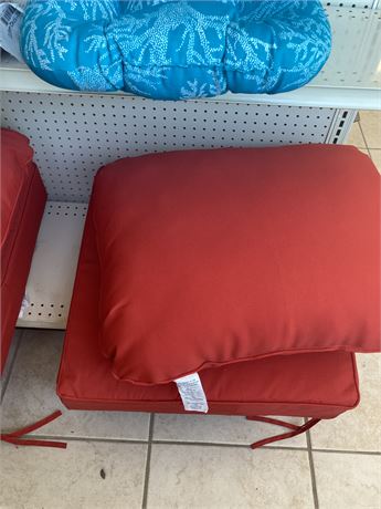 Lot of (TWO) Sets of Overstuffed Outdoor Seat Cushion Sets (back and bottom), re