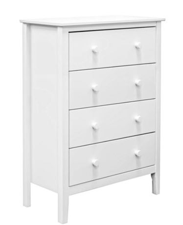 Adeptus Solid Wood Easy Pieces 4 Drawer Chest of Drawers - White