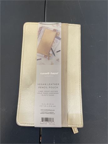 Vegan Leather Pencil Pouch Gold - russell+hazel