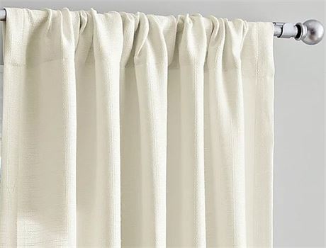 Mainstays Southport Ivory Solid Color Light Filtering Rod Pocket Curtain Panel P