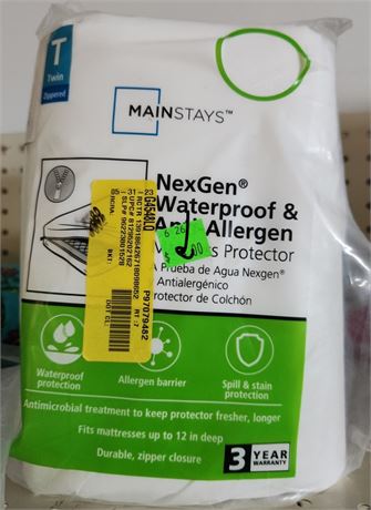 Mainstays NexGen Waterproof and AntiAllergen Mattress Protector, twin