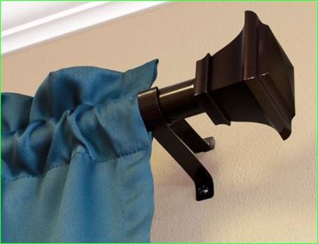 (2) Mainstays Bronze Square Single Curtain Rod 30-84 Oil Rubbed