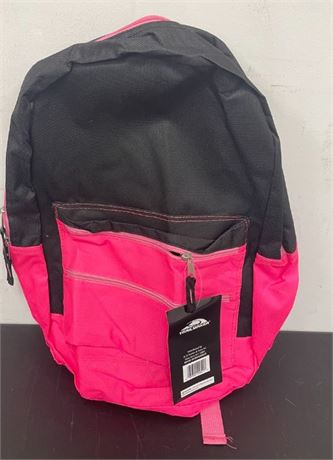 Multi-Color Back Pack with Adjustable Padded Shoulder, Black/Pink