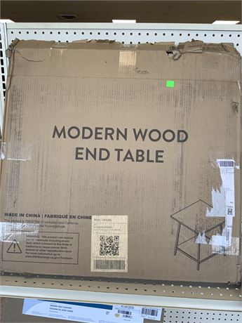 Modern Wood End Table, White Oak