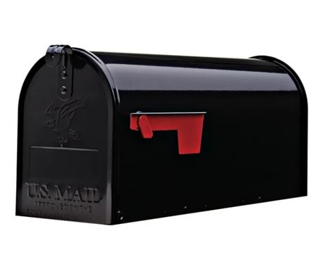 Gibraltar   Mailboxes Classic Medium, Steel, Post Mount Mailbox, Black, T1S00B00