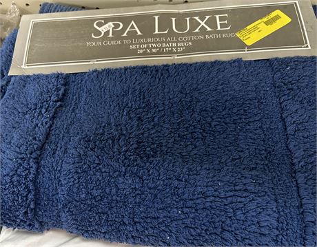 Spa Luxe Bath Rugs, blue, 20x30 17x32