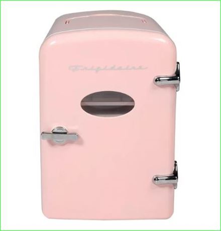 Frigidaire Portable Retro Large 9-Can  Mini Refrigerator,  Pink