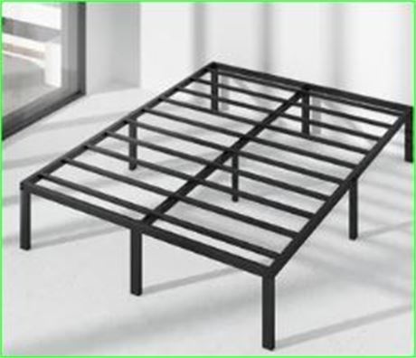 Mainstays 14 Heavy Duty Steel Slat Queen Platform Bed Frame, Black