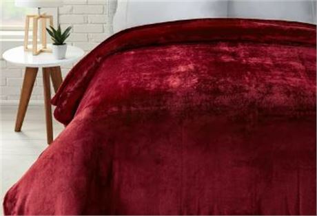Better Homes and Gardens Luxury Velvet Plush Blanket, red, king