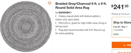 SAFAVIEH Braided Aristotle Confetti Solid Area Rug, Grey, 10x10 Round
