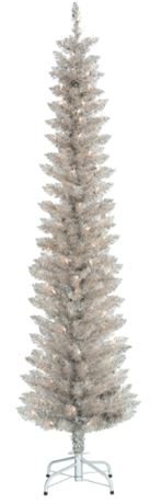 Holiday Time 6 foot Pre Lit Tinsel Rose Gold Tree