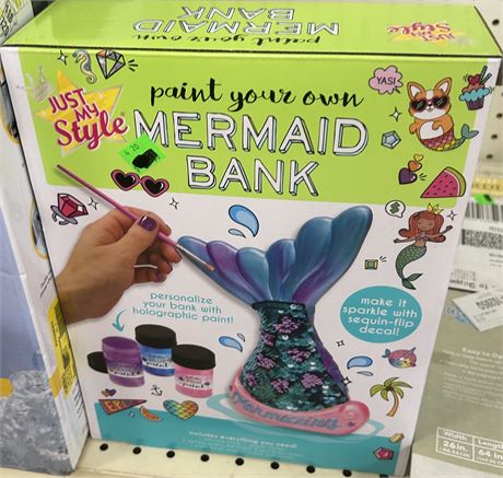 Paint your own Mermaid Bank