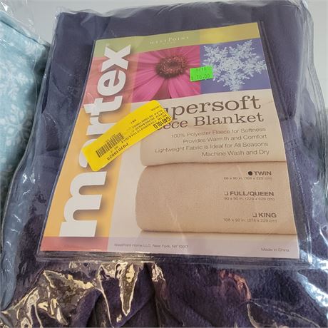 Martex Super Soft Fleece Blanket, Purple, TWIN