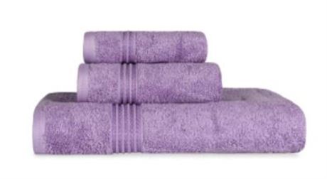 Superior 100% Cotton Towel set, 1 Bath towel, 1 hand towel, 1 wash cloth, Royal