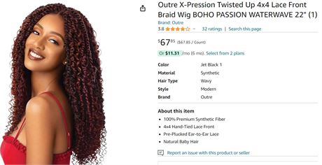 X- Pression Twisted Up, BoHo Passion Waterwave 22', Color-1