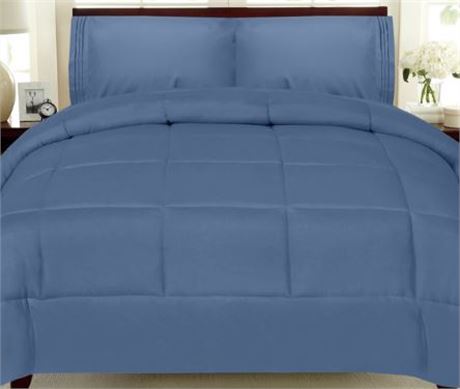 Sweet Home Collection 5 piece Comforter set, Denim, TWIN XL