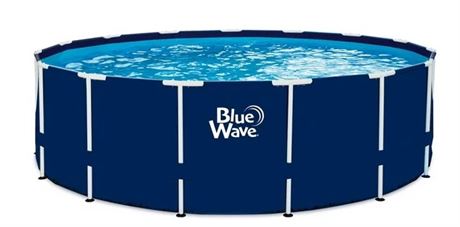 Blue Wave 15-ft Round 48-in Navy Blue Frame Above Ground Swimming Pool Package w
