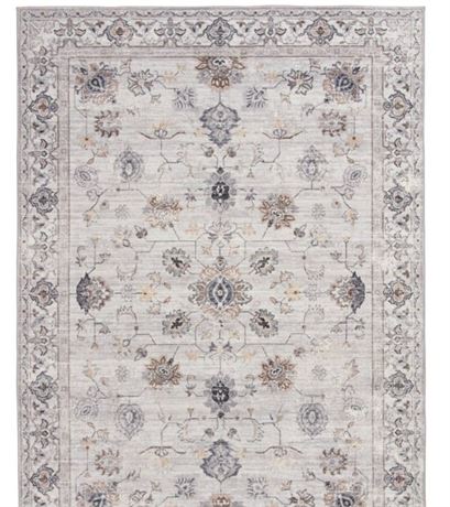BHG 5'x7' Persian Blooms Ivory Faux Fur Area Rug