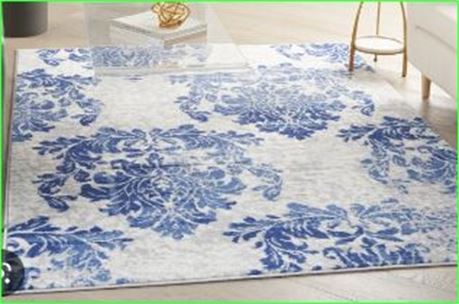 Nourison Whimsicle Bohemian Floral Ivory Navy 5x7 Area Rug