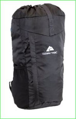 Ozark Trail 20L Corsicana Roll-Top Backpack, Black