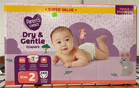 Parents Choice Size 2, 240 count Diapers