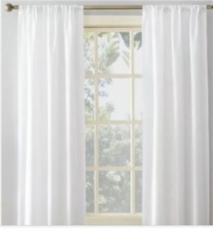Lot of (2) Mainstays Textured Curtain Panels 38x84, white, single