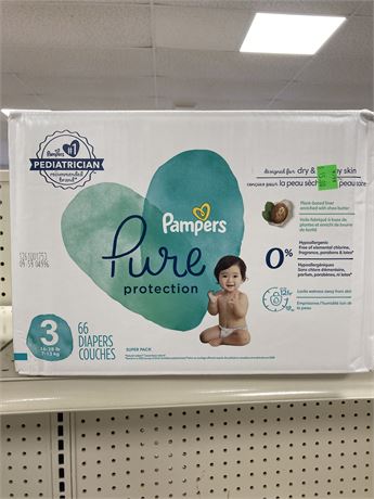 Pampers Pure Protection, Size 3, 66 count