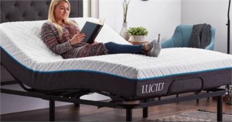 Lucid Basic Remote Controlled Steel Adjustable Bed Base, Twin XL