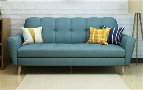 Noble House Triton Sofa, Blue/natural