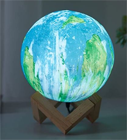 Urban Shop 3D Color Changing Earth Moon LED Lamp  Remote & USB, 7.5 x 5.5